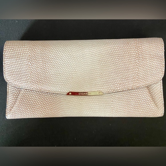Coach Cream Textured Clutch with Gold Accent - Picture 1 of 8